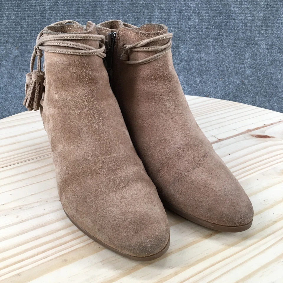 Vince Camuto Botas Mujer 6 M Carlina Borla Cremallera Lateral Botín Marrón Gamuza Foto 3 de 4