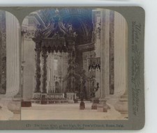 Great Altar 95ft High St Peter's Rome Italy Underwood Stereoview
