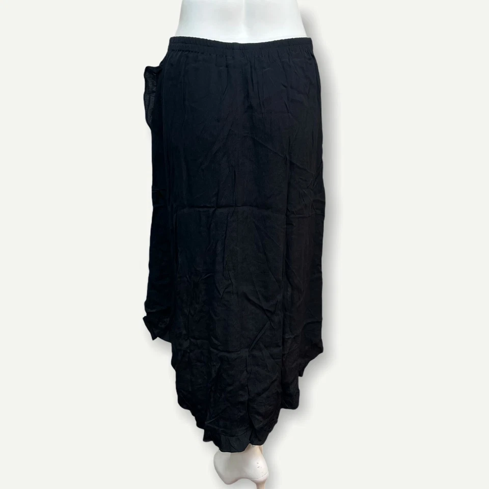 G.I.L.I. Falda pequeña con dobladillo alto-bajo con volantes, negra negra negra, pequeña (A308112) Foto 4 de 4