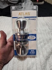 (1) ATLAS SATIN CHROME Bed Bath Button Lock Privacy Tulip Doorknob Door Handle