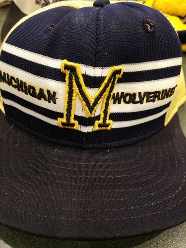 Vintage University Of Michigan Wolverines Trucker Hat Mesh Snapback RARE - Picture 2 of 5