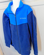Columbia Omni Shade blue fleece zip-up jacket kid sz M 10/12