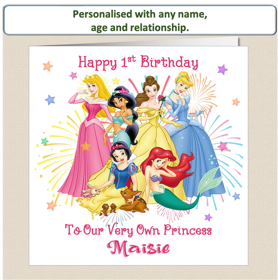 Personalised Girls Birthday Card Daughter Granddaughter Niece 3rd 4th 5th Princ1 - Image 2 of 4