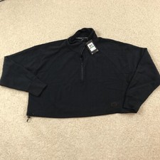 Under Armour Ottoman Cropped Hoodie Womens Large New Black