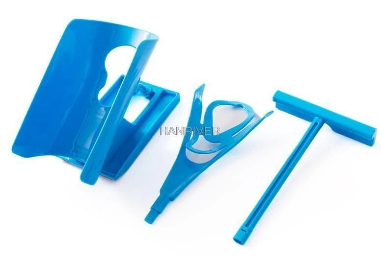 Nuevo kit de ayuda deslizante de calcetines azul ayuda a ponerse los calcetines sin doblar el cuerno del zapato Foto 2 de 4