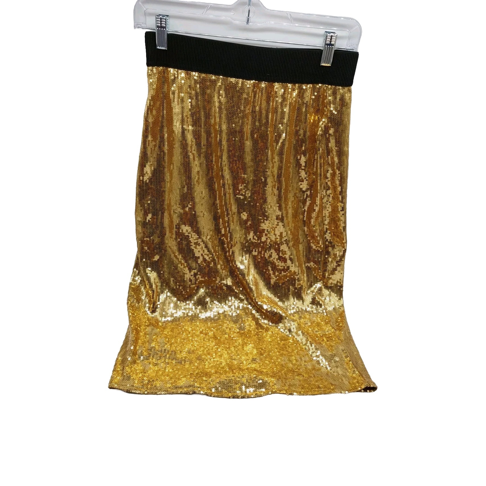 Bold Elements Size Small Gold Sequin Knee Skirt L… - image 2