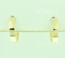 14k solid yellow gold plain square tube kids huggie earring 1.70 gram 12mm 7528