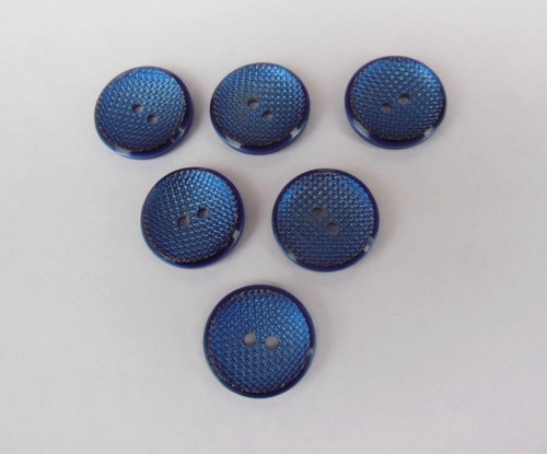 Lot De 6 Boutons Anciens En Métal - Diamètre 22 Mm - Tons Neutres - Mercerie Vintage