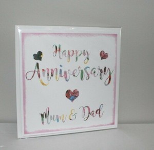Happy Anniversary Mum Dad Card Handmade Card Blank Card 6 X 6 Anniversary Ebay