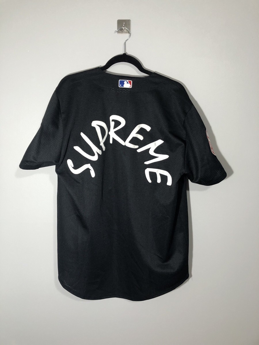 Supreme New York Yankees Baseball Jersey Black Size Large 100% Authentic