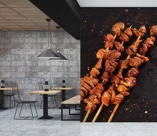 3D Grill Kebab Shop BBQ K2999 Wallpaper Wal...