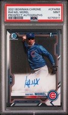 2021 Bowman Chrome Prospect 1st Auto Cubs Rafael Morel (AU, RC) PSA 9