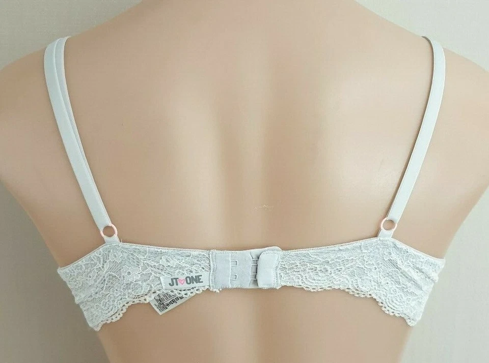 BNWT Ladies Sz 32A JT One Brand Grey Cotton Lace Padded Underwire Bra RRP $29.95 - Image 3 of 3