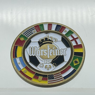 German Beer Challenge Coin Soccer  1753 Poker Table  Marker Warsteiner Ch16