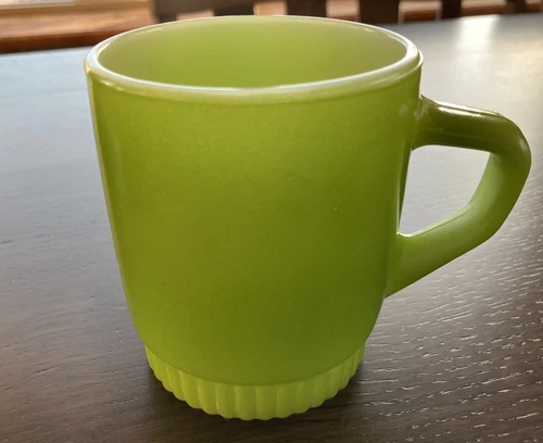 Vintage Anchor Hocking FIRE KING~Green Stackable Coffee Cup/Mug
