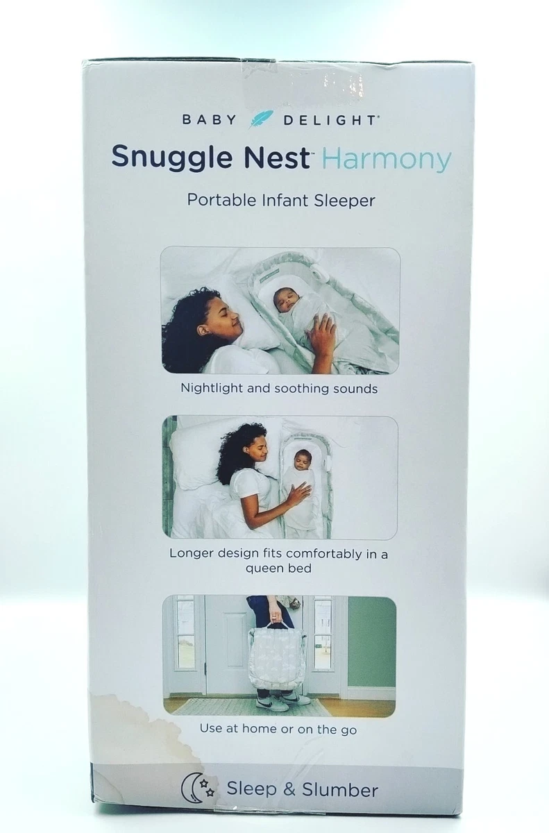 Baby delight snuggle nest harmony cheap portable infant sleeper in silver clouds