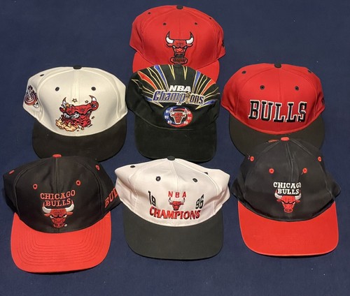 Chicago Bulls AJD Logo 7 Starter BMC KC New Era Snapback Fitted Hats (Lot Of 7)