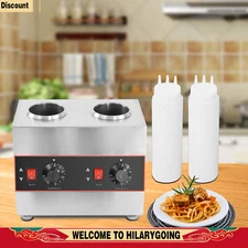 2 Bottles Commercial Electric Warmer Butter Sauce Dispenser Sauce Warmer Pump