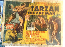 MGM TARZAN THE APE MAN MOVIE POSTER 1954. free shipping