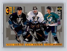 1996-97 Collector's Choice #309 Kariya / Guy Hebert / Selanne Mighty Ducks