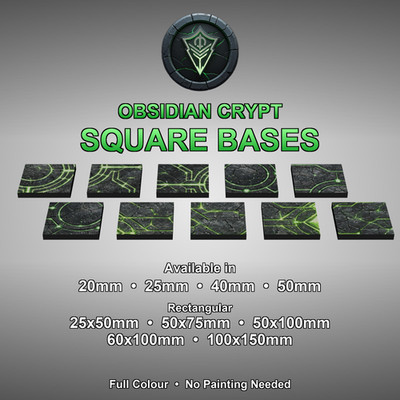 Obsidian Krypta Miniatur Basen quadratisch & rechteckig | vollfarbig bedrucktes MDF