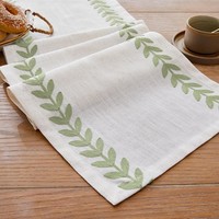 TischläUfer Leinen SalbeigrüN Modern Abwaschbar 140X40 Cm FüR Esstisch