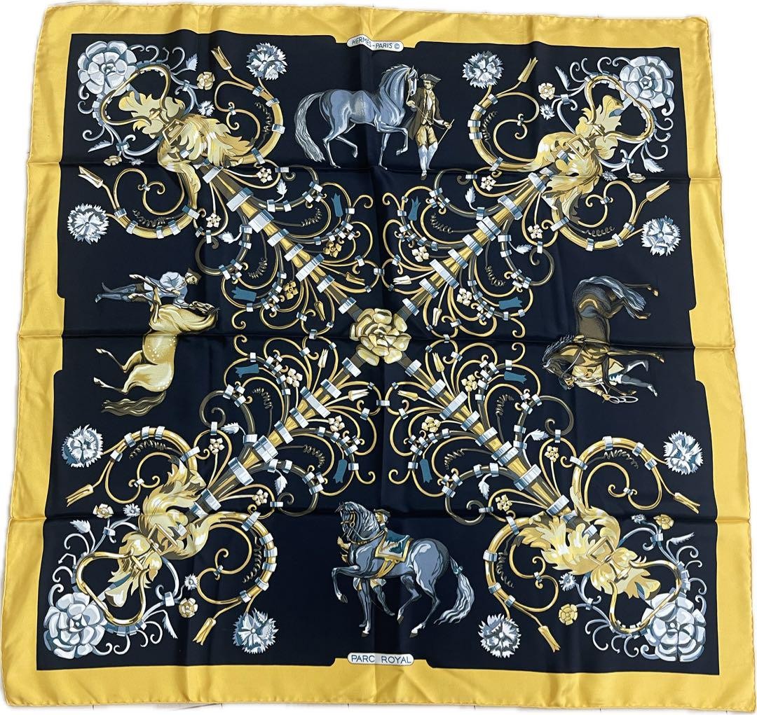 Hermes 90cm Silk Scarf Parkroyal Made in Japan