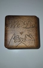 Wooden Wedding Ring Box, I DO engraved Ring Box, Wedding Items