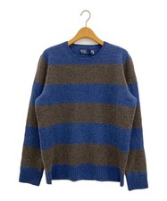 POLO RALPH LAUREN elbow patch knit Size: L Blue x brown 710850164003 Men