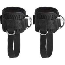 D-Ring Ankle Strap Leg Fitness Thigh Straps Padded Colors for Gym Cable Machines