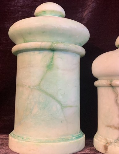 RARE Antique 19th Century European Alabaster Pharmacy Jar Set Apothecary - 第 10/11 張圖片