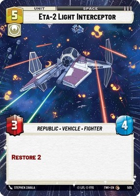 2024 Star Wars: Unlimited TWI Eta-2 Light Interceptor (Hyperspace) (#505, C, NM)
