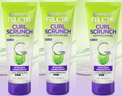 3 Garnier Fructis Style Curl Scrunch Controlling Gel 6.8 oz 24HR Shape & Shine