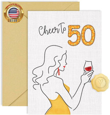 50Th Birthday Card, 50 Years Old Birthday Gift  Decorations for Women Her Wife