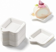 200 Pack Compostable Disposable Paper Plates 5.2 inch Super Strong Paper Plates