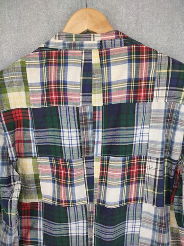 Vintage Mens Madras Patchwork Blazer Medium Multicolor Preppy 70s Carroll Reed - Picture 9 of 24