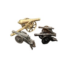 X4 Vintage Mixed Lot Of Miniture Cap Cannons,  Brass Cannon Toy/ Military
