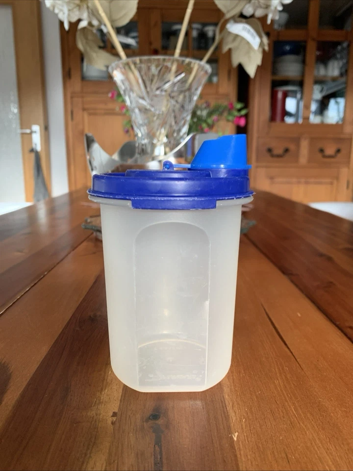 Tupperware Eidgenosse Kanne ,Ölprinz Ausgießer 440ml. , Blau/ Klar ,Ø9cm.x14cm.H - Bild 3 von 4