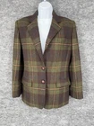 Lauren Ralph Lauren Blazer Womens 10P Petite Plaid Wool 2 Button Lined Jacket
