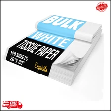 120-SHEETS WHITE TISSUE PAPER 20 x 30 BULK Packing Moving Gift Wrapping Paper