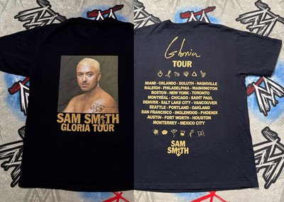 2 sides Sam Smith Gloria the Tour 2023 Black S-5XL T-Shirt Reprint HT790