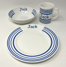 Bone China - Childs Mug Bowl & Plate set with the name Jack by Letterbox