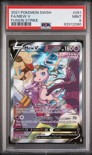 Pokémon Mew V 251/264 Swsh08 Fusion Strike FA Holo Ultra Rare PSA 9 2021