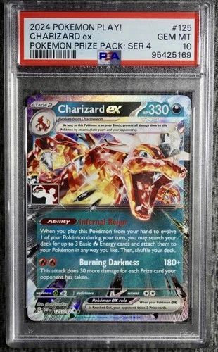 PSA 10 Charizard ex 125/197 Play! Prize Pack Graded Pokemon Card