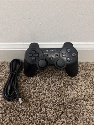 Sony PS3 DualShock Sixaxis Wireless Controller-Black (CECHZC2U) Tested-Working!