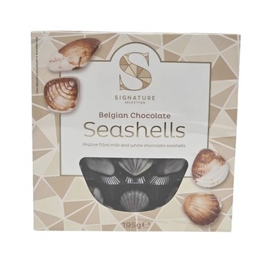 Belgische Schokoladenmuscheln 195g Praline gefüllt Milch & weiße Schokolade Geschenkbox
