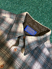 Pendleton 1970s Wool Flannel Plaid Button-Up Board Shirt Mens L