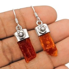 Natural Kyanite 925 Solid Genuine Sterling Silver Earrings @B9-6