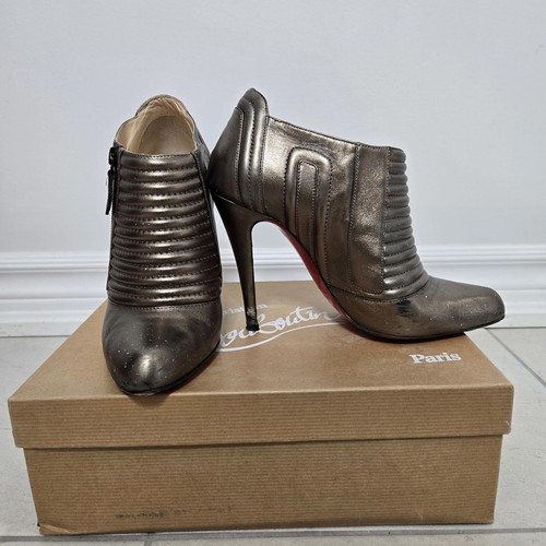 Christian Louboutin Heels Damen 38 Sigourney 100 Metallic Gold Leder Booties - Bild 5 von 14