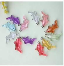 80Pcs cartoon Resin Fish Charm earring necklace Pendant DIY Jewelry Making